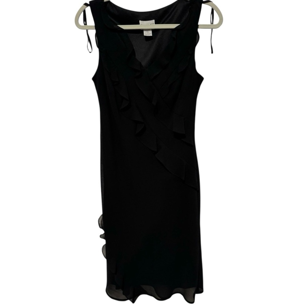 Robbie Bee Black Sleeveless Evening Dress Size 8 Knee Length Pullover